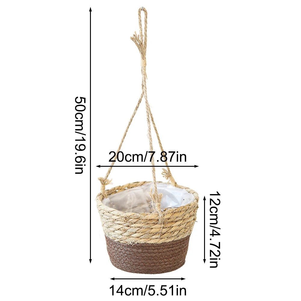 ORCHIDORA – Rustic Handwoven Twine Macrame Hanging Planter for Orchid Display