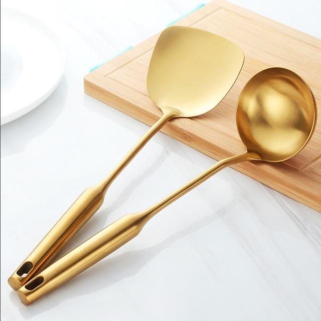 PANZEN – Stainless Steel Turner & Ladle Tools for Smooth Cooking Flow