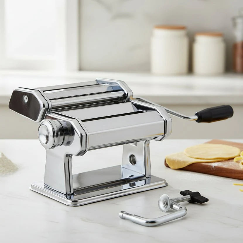 PASTACRAFT – Manual Pasta Maker Machine with 7 Thickness Settings for Homemade Pasta