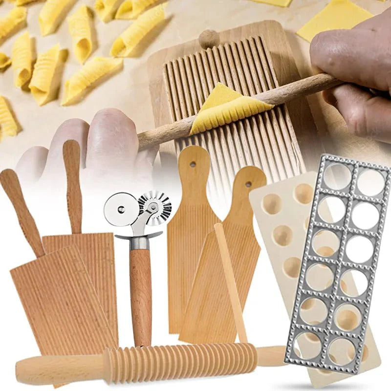PASTORIA – Premium Beech Wood Pasta Board & Gnocchi Tool Set