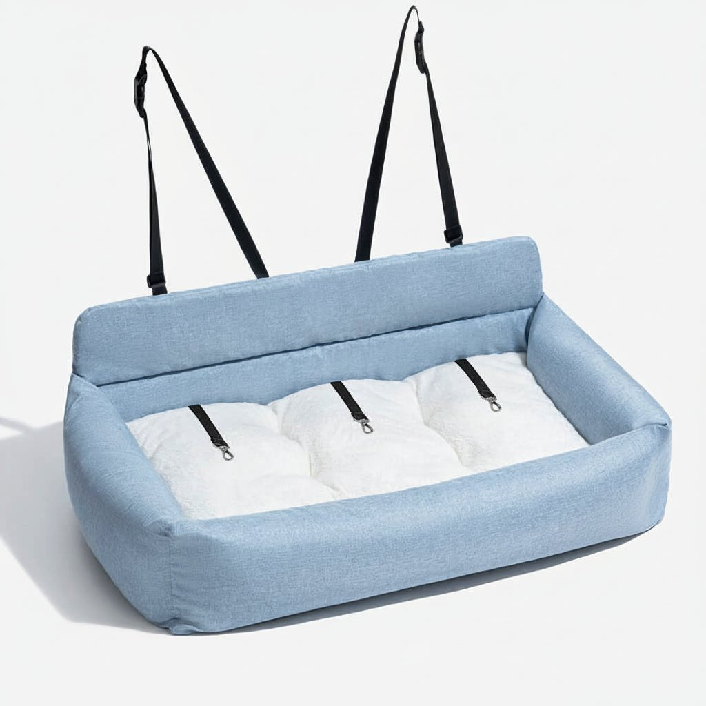 PAWDRIVE – Large Washable Dog Car Bed with Anti-Slip Bottom and Secure Attachment