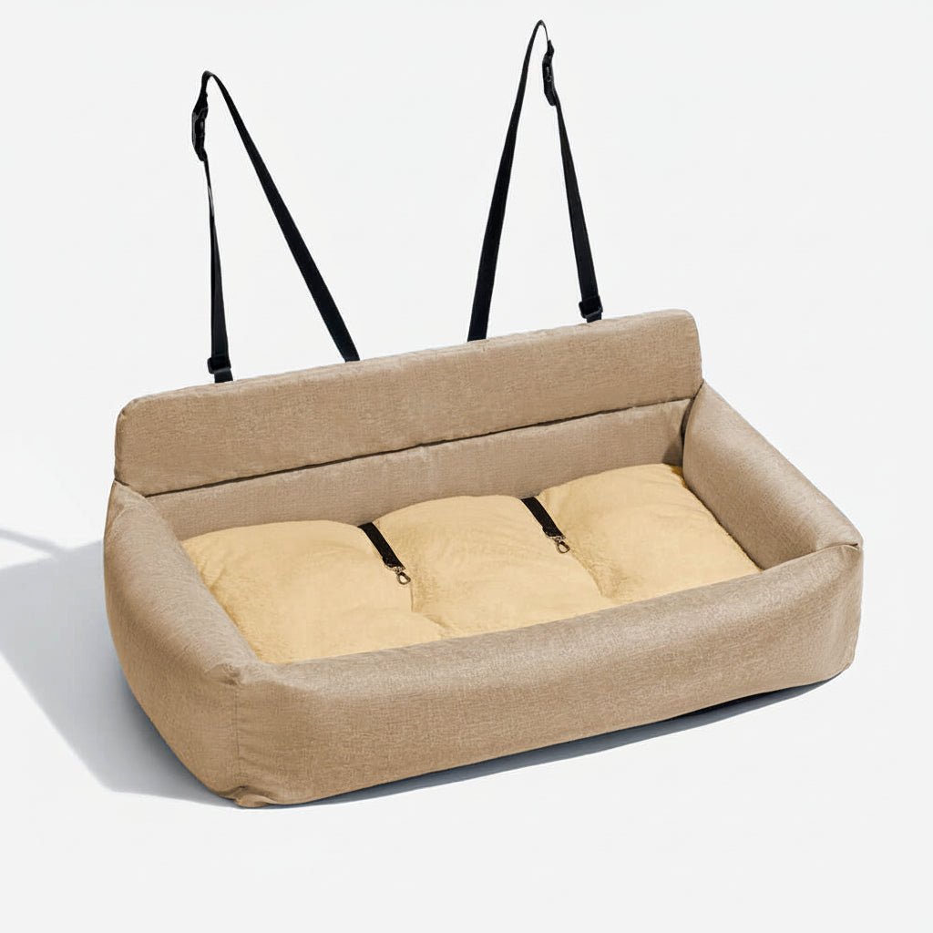PAWDRIVE – Large Washable Dog Car Bed with Anti-Slip Bottom and Secure Attachment