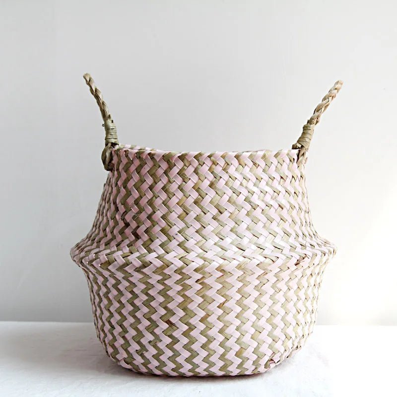 PLANTORA – Boho Handmade Wicker Basket Collapsible Flower Pot Organizer