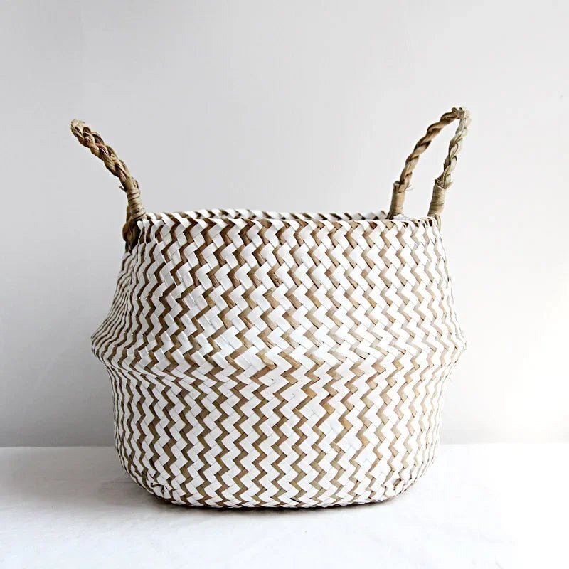 PLANTORA – Boho Handmade Wicker Basket Collapsible Flower Pot Organizer