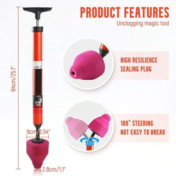 PLUNGAIR – High-Pressure Toilet Unblocker for Effective Clog Removal