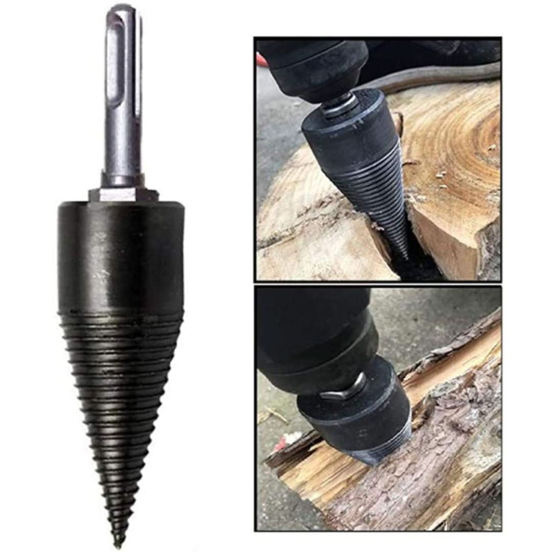 POWERSPLIT – High-Precision Wood Splitter Tool with Carbon Steel Drill & 3 Shafts