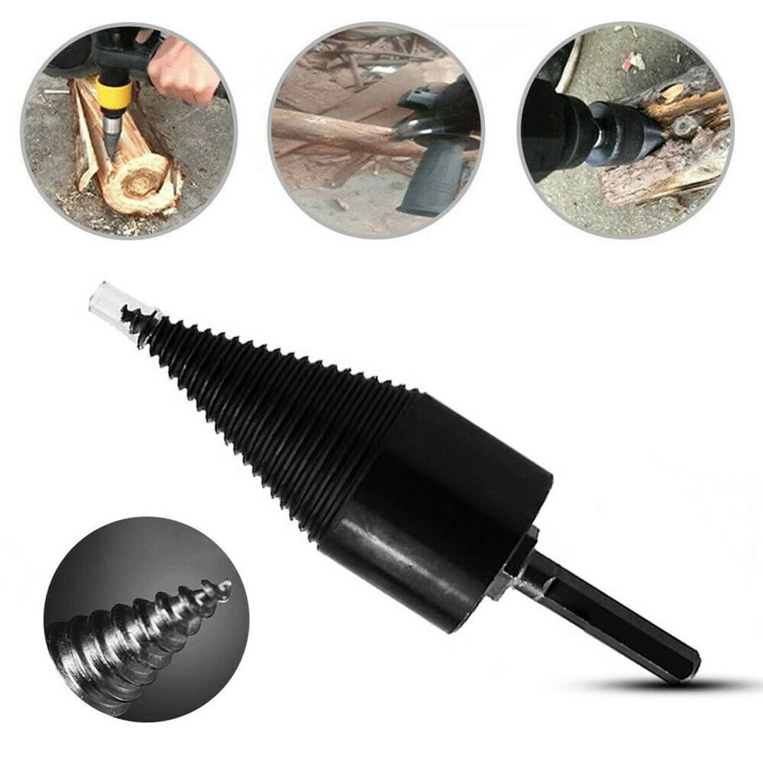 POWERSPLIT – High-Precision Wood Splitter Tool with Carbon Steel Drill & 3 Shafts