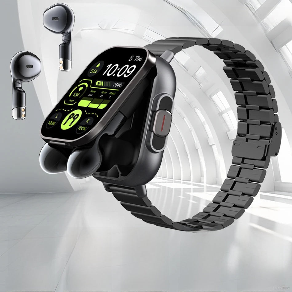 Next-Gen Smartwatch with Built-In Earphones – Call, Track, Play, Monitor in One