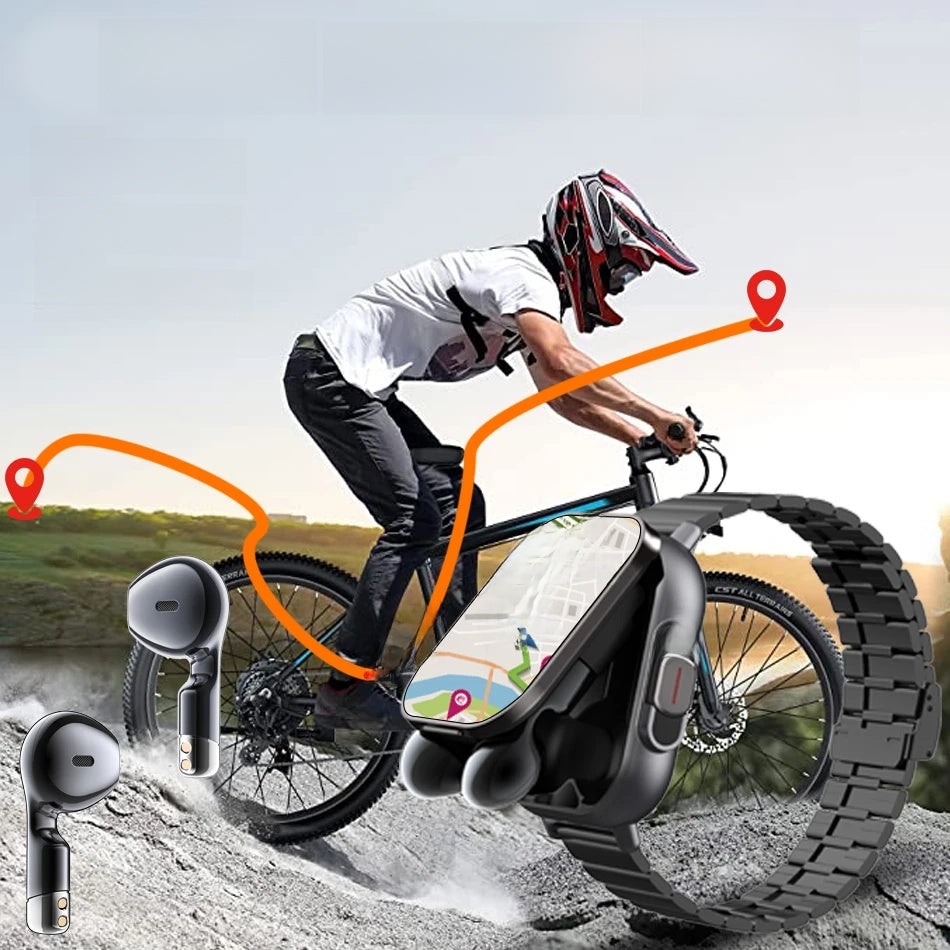 Next-Gen Smartwatch with Built-In Earphones – Call, Track, Play, Monitor in One