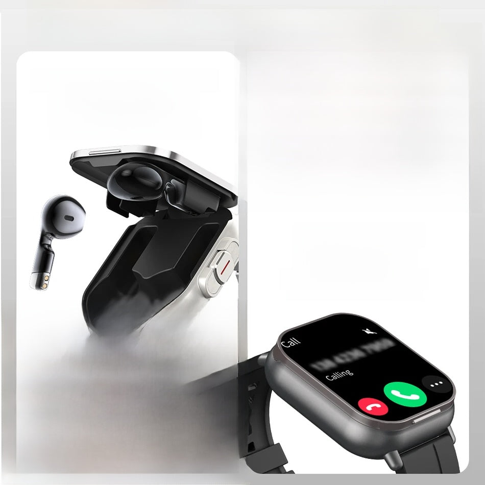 Next-Gen Smartwatch with Built-In Earphones – Call, Track, Play, Monitor in One
