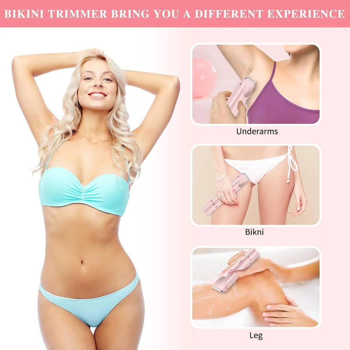 Electric Trimmer Waterproof Rechargeable Bikini Shaver