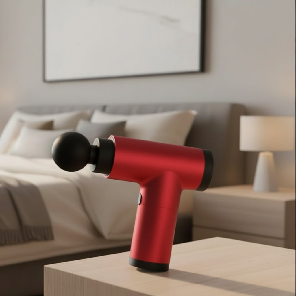 PulsePro Mini – Compact Fascia Gun with 6 Speed Levels & 4 Massage Heads