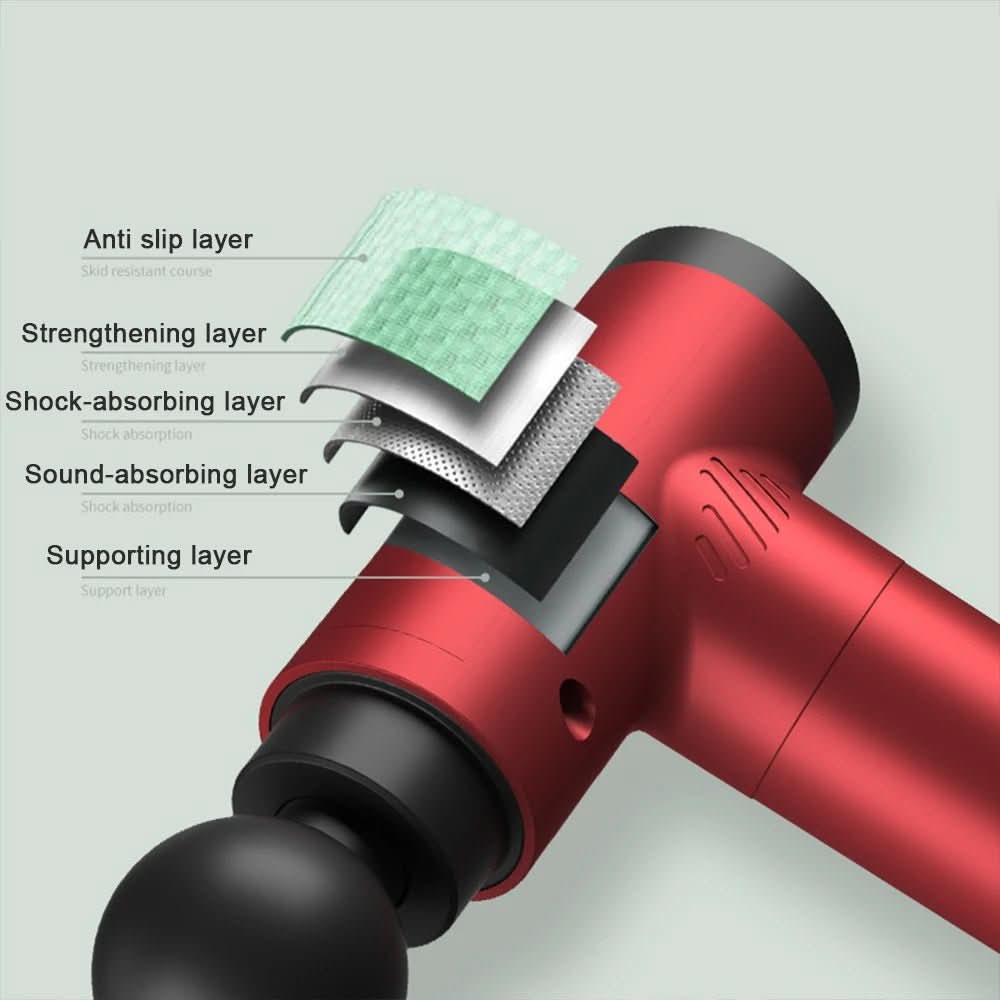 PulsePro Mini – Compact Fascia Gun with 6 Speed Levels & 4 Massage Heads