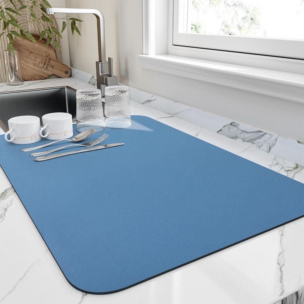 Quick-Dry Dish Mat – Super Absorbent Diatomite for Fast Drying in 10 Minutes