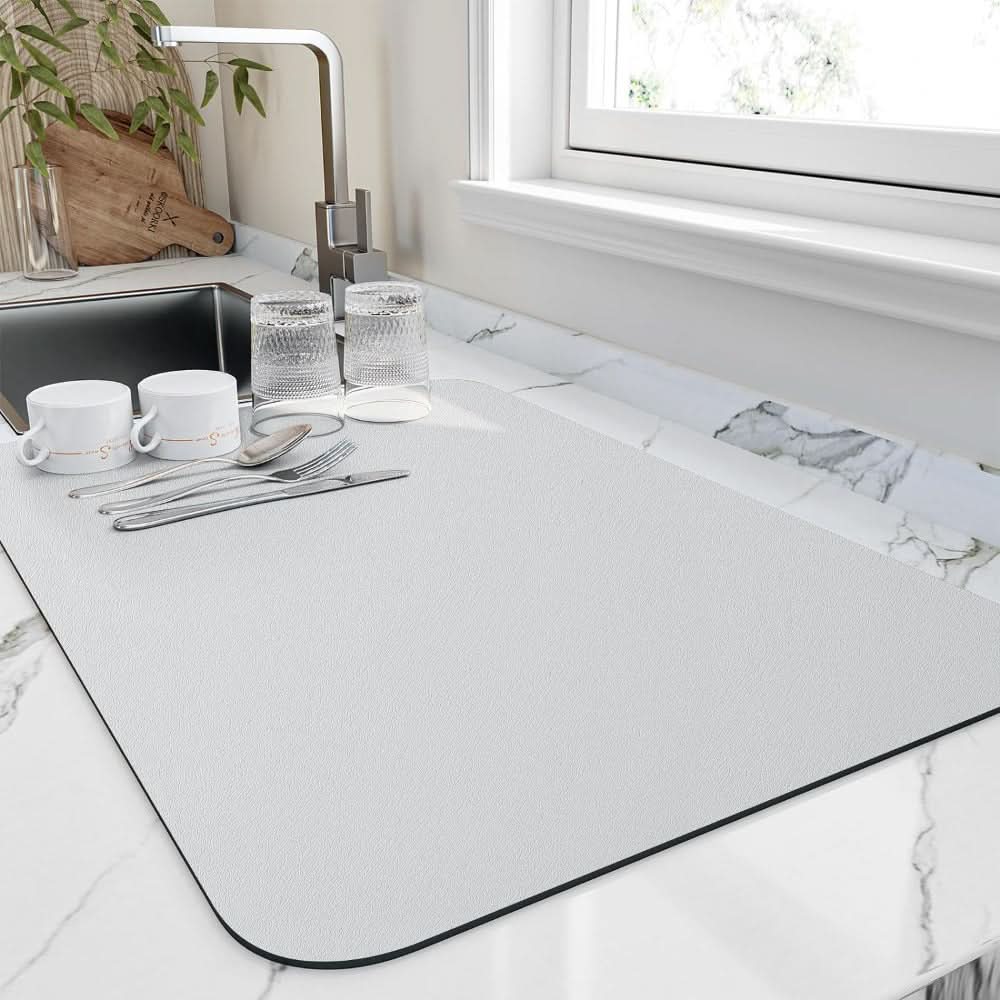 Quick-Dry Dish Mat – Super Absorbent Diatomite for Fast Drying in 10 Minutes
