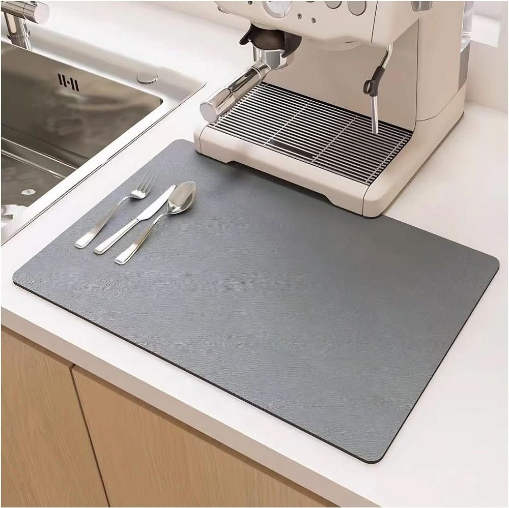 Quick-Dry Dish Mat – Super Absorbent Diatomite for Fast Drying in 10 Minutes