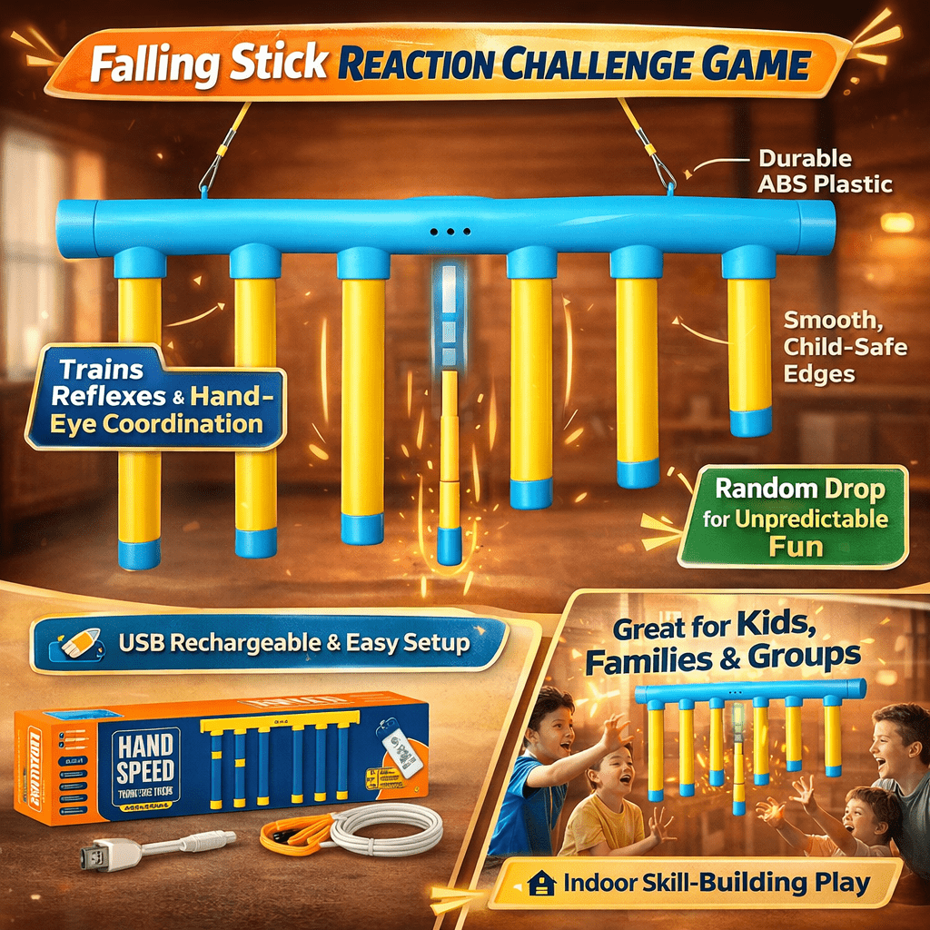 QUICKDROP – Kids Reflex Game Reaction Trainer with Falling Stick Challenge