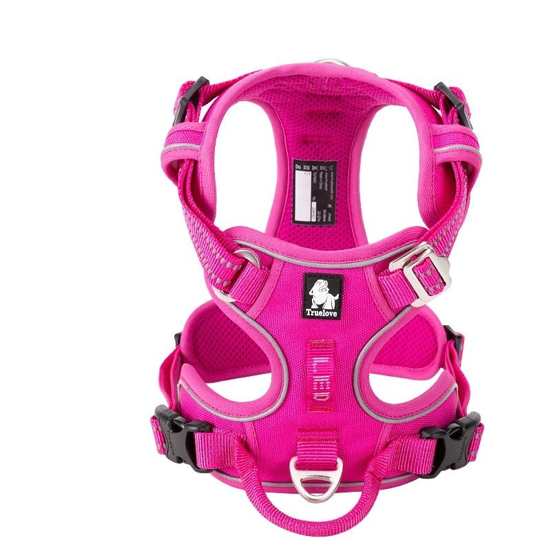 Reflective Nylon Dog Harness - Adjustable No-Pull Pet Vest with Padded Safety Straps for Small to Large Dogs - Night Visibility Walking Gear