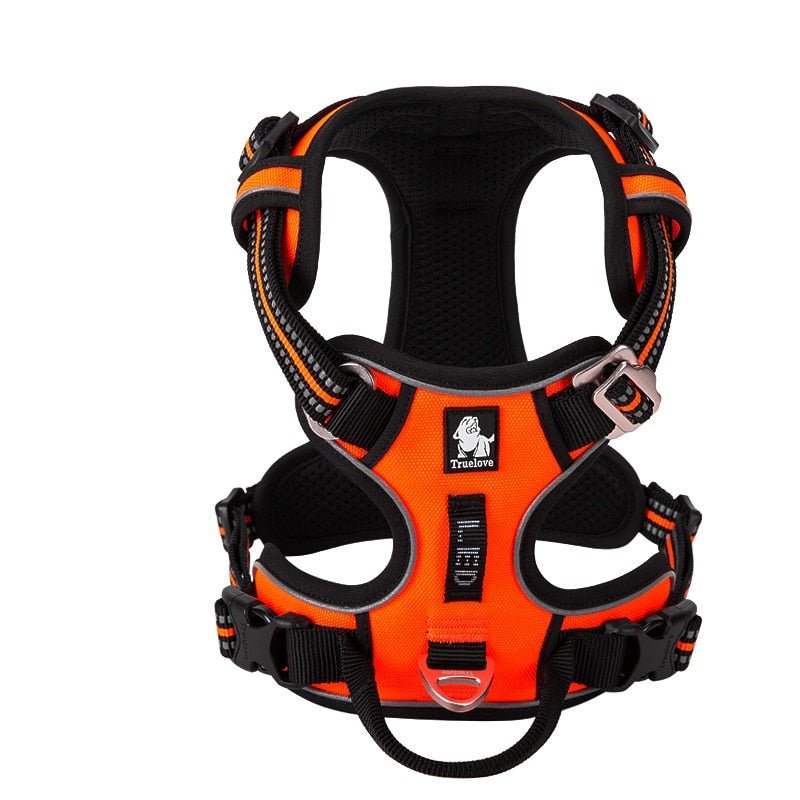 Reflective Nylon Dog Harness - Adjustable No-Pull Pet Vest with Padded Safety Straps for Small to Large Dogs - Night Visibility Walking Gear