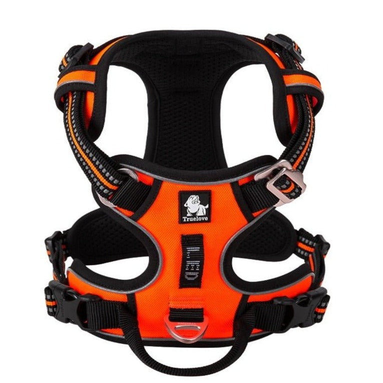 Reflective Nylon Dog Harness - Adjustable No-Pull Pet Vest with Padded Safety Straps for Small to Large Dogs - Night Visibility Walking Gear