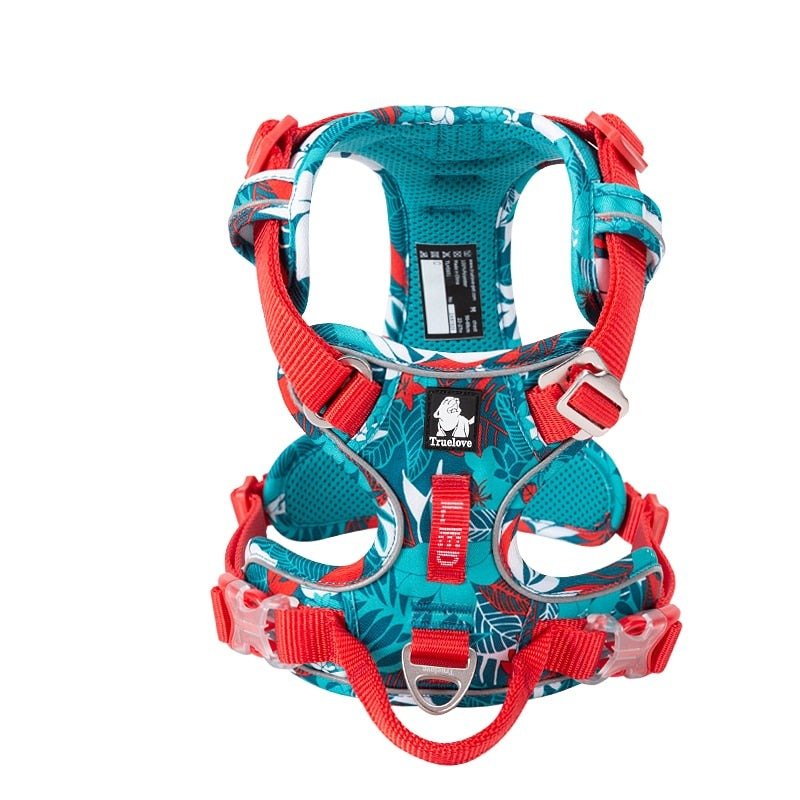 Reflective Nylon Dog Harness - Adjustable No-Pull Pet Vest with Padded Safety Straps for Small to Large Dogs - Night Visibility Walking Gear