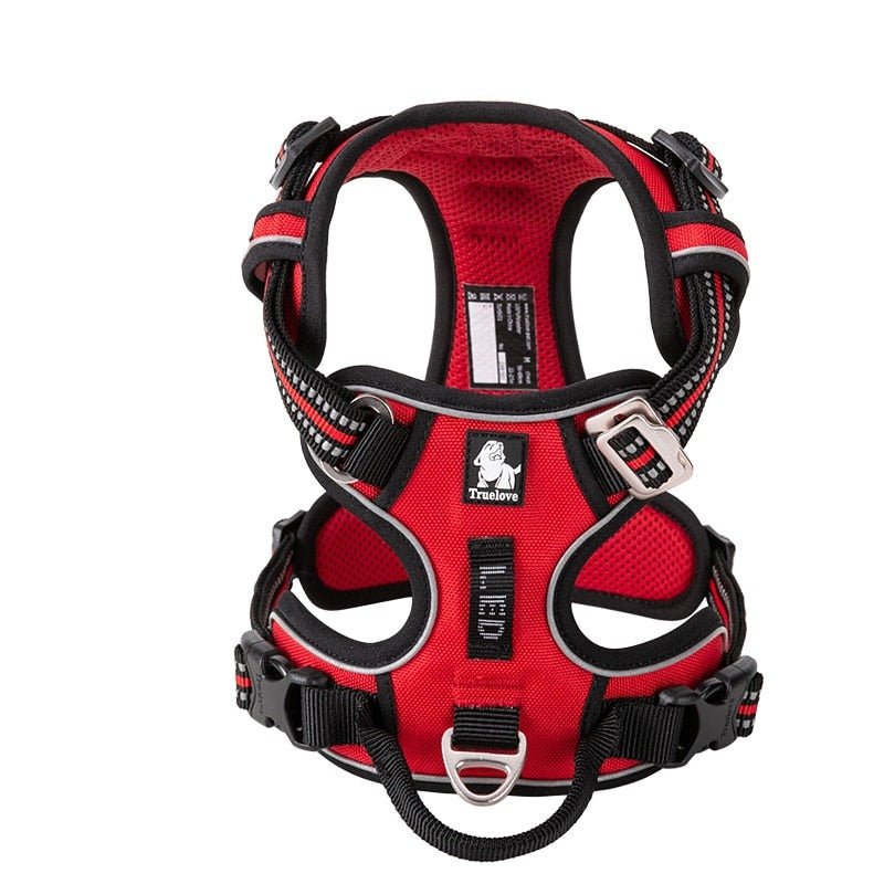 Reflective Nylon Dog Harness - Adjustable No-Pull Pet Vest with Padded Safety Straps for Small to Large Dogs - Night Visibility Walking Gear