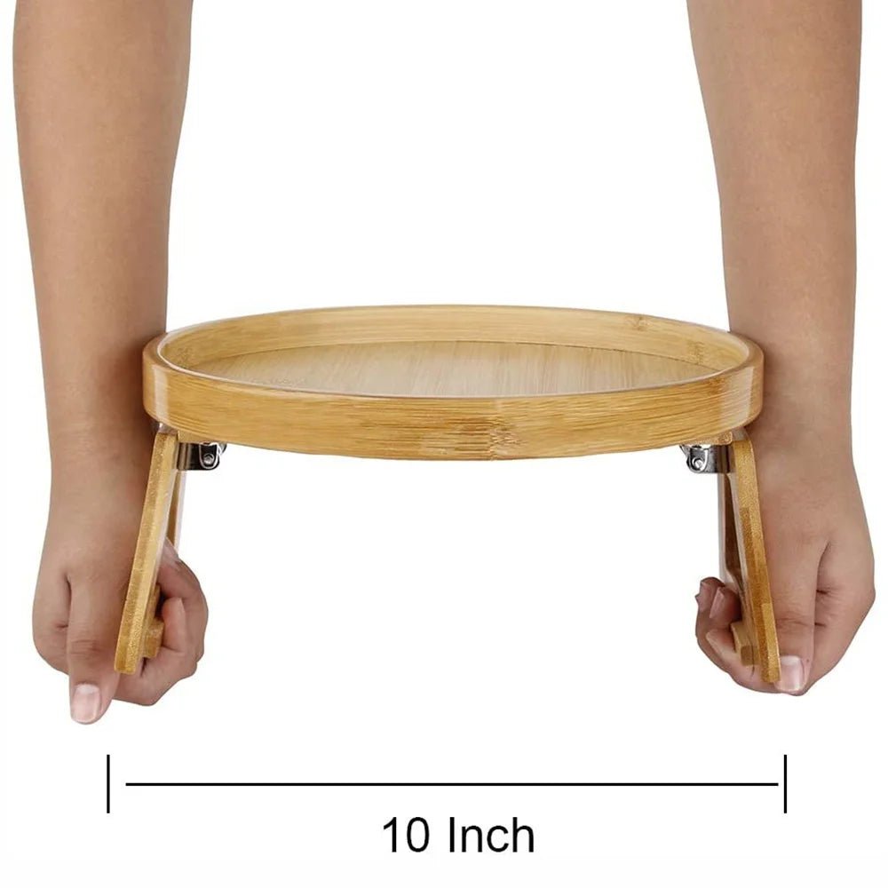 RESTTRAY – Clip-On Wooden Armrest Tray for Convenient Snack & Drink Holding