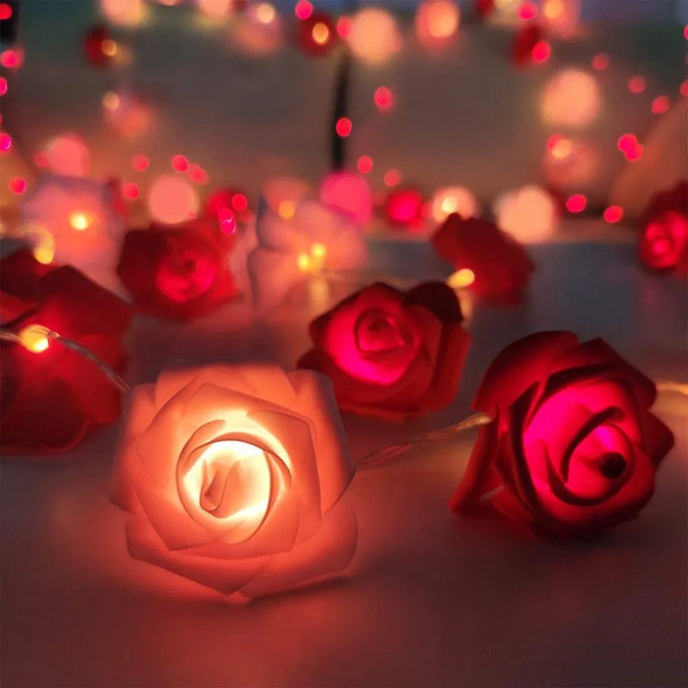 ROMANTICA – Artificial Rose Fairy Lights Battery-Operated for Valentine’s Day and Soft Romantic Lighting