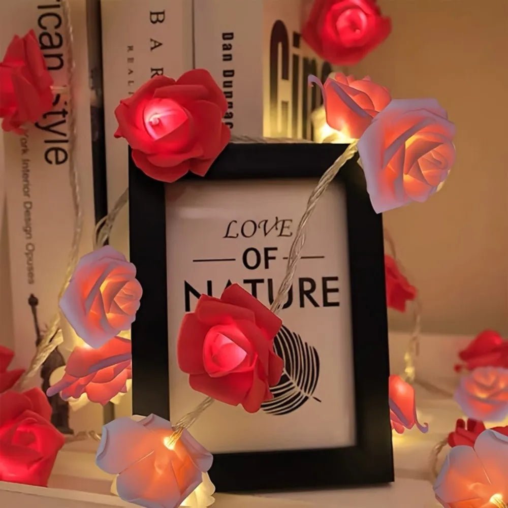 ROMANTICA – Artificial Rose Fairy Lights Battery-Operated for Valentine’s Day and Soft Romantic Lighting