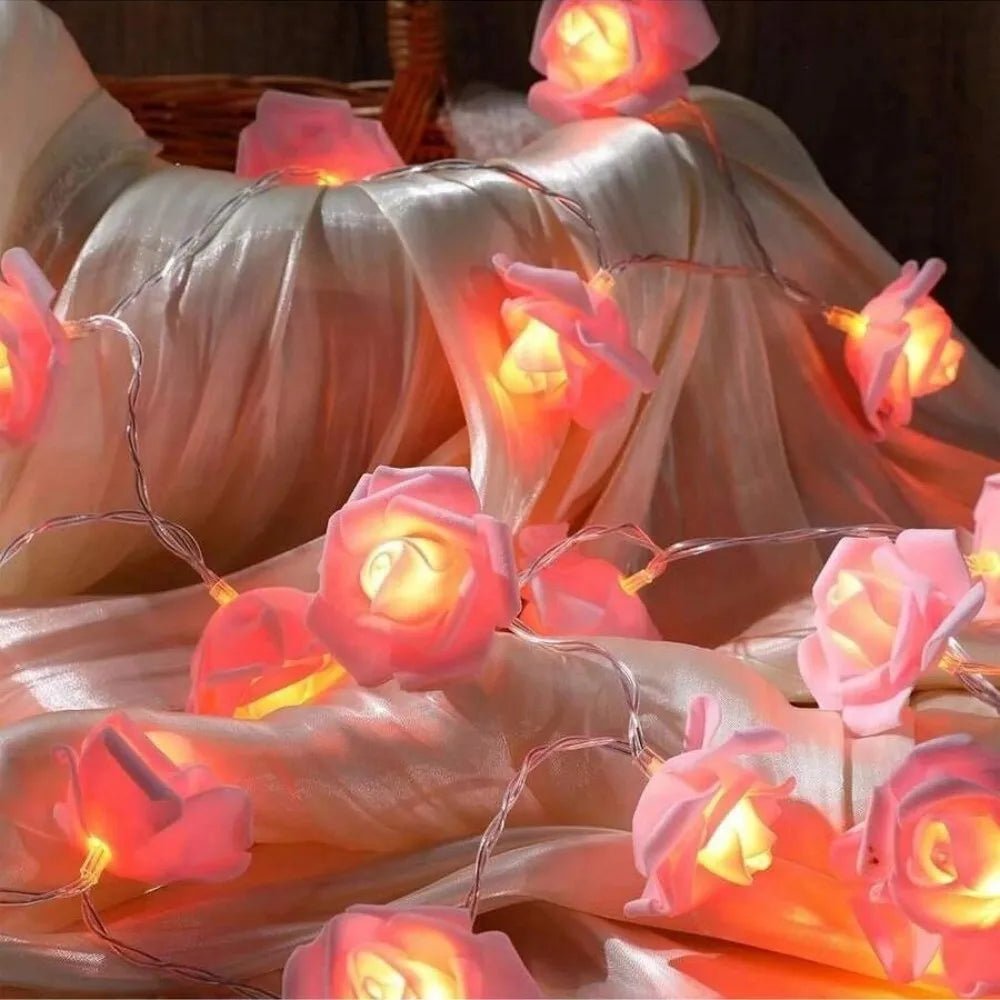 ROMANTICA – Artificial Rose Fairy Lights Battery-Operated for Valentine’s Day and Soft Romantic Lighting
