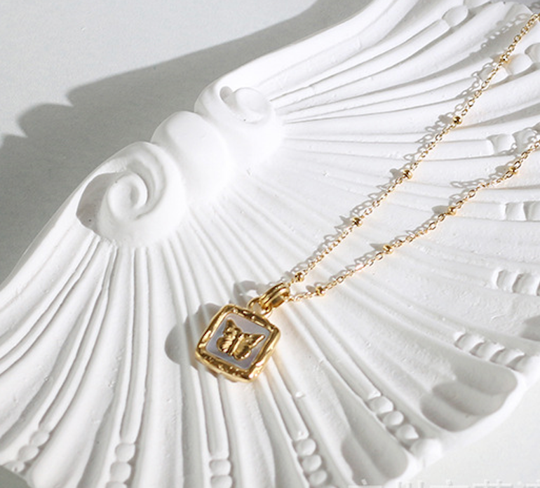 Butterfly shell necklace