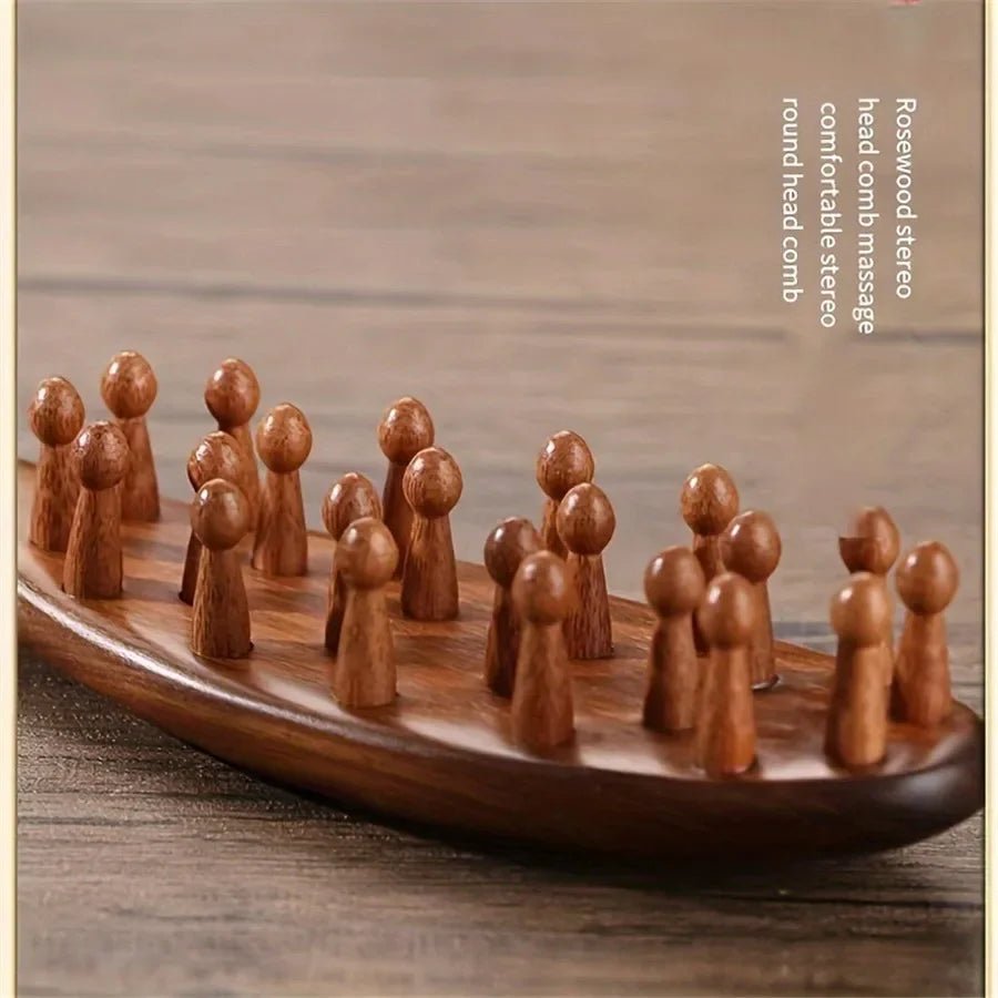 SILVAROSE – Rosewood Massage Comb for Scalp Stimulation & Pain Relief