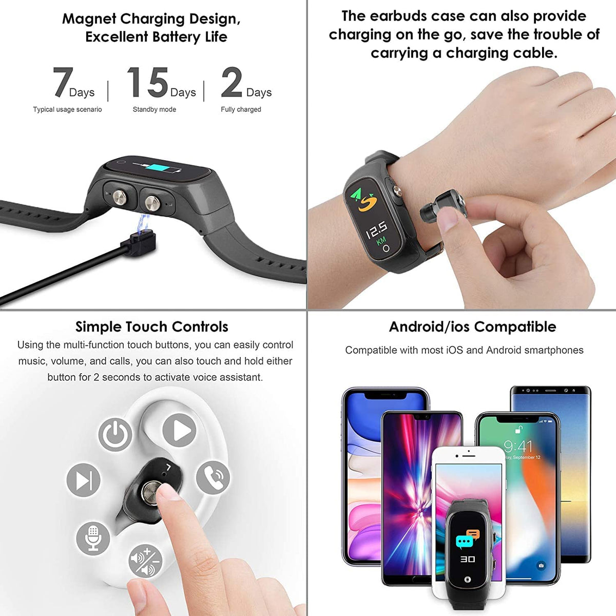 TrailBlazer™ Lite 2.0 Smartwatch w/ Earbuds