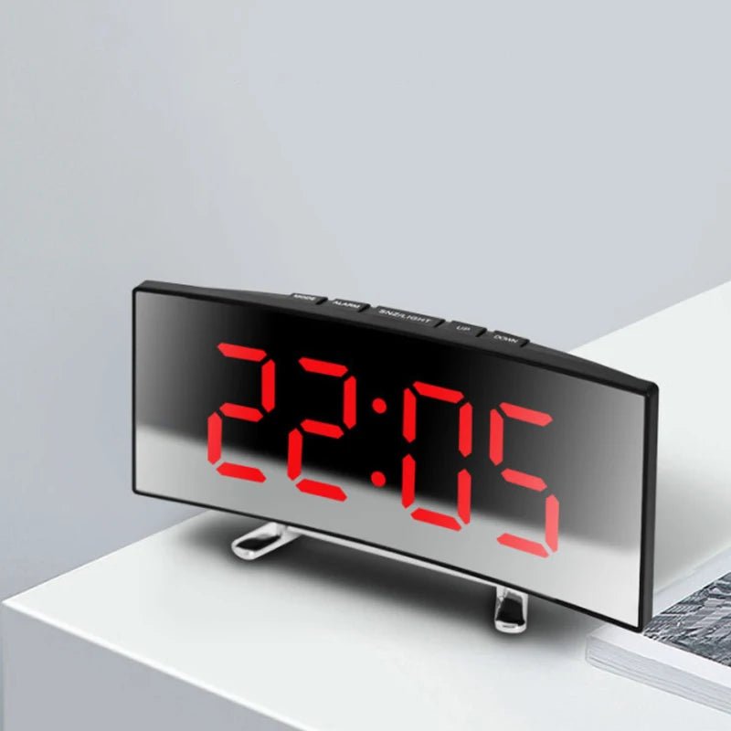 SMARTREFLECT – Curved LED Mirror Alarm Clock for Modern Spaces