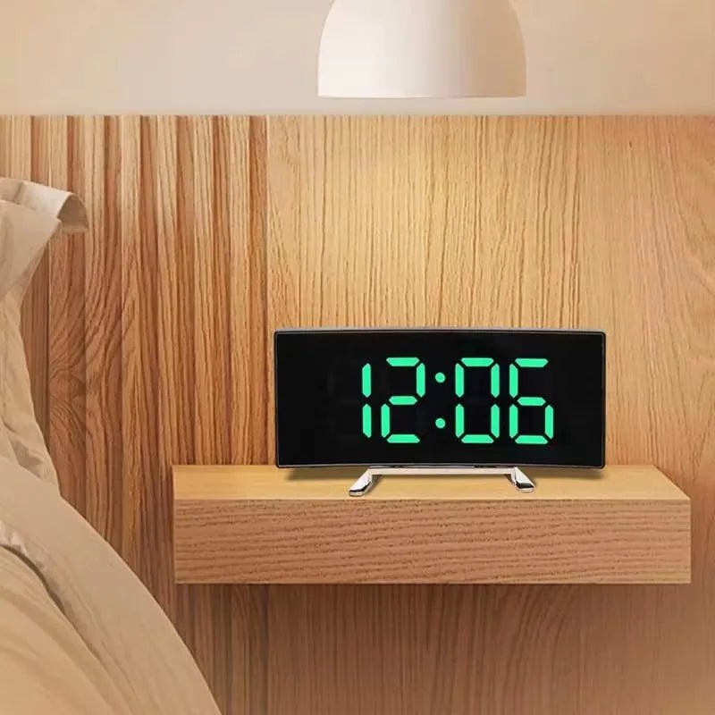 SMARTREFLECT – Curved LED Mirror Alarm Clock for Modern Spaces