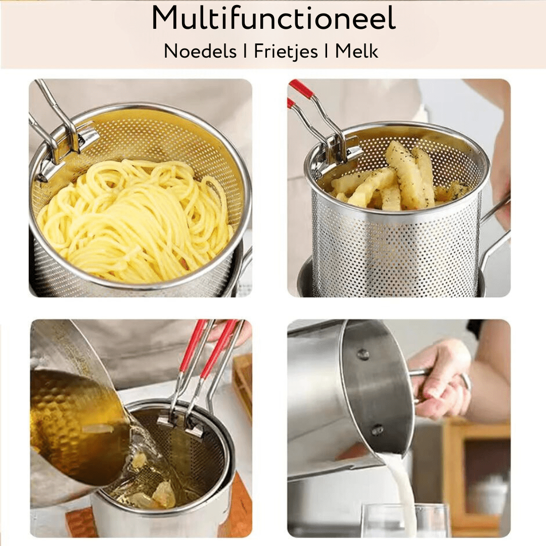 Snackpot – Stainless Steel Fryer for Crispy Snacks and Oil-Saving Cooking