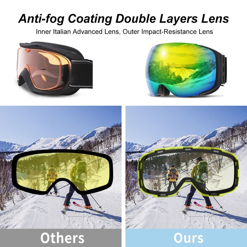 SNOWREFLECT – Premium Magnetic UV400 Anti-Fog Ski Goggles with Quick-Change Lenses