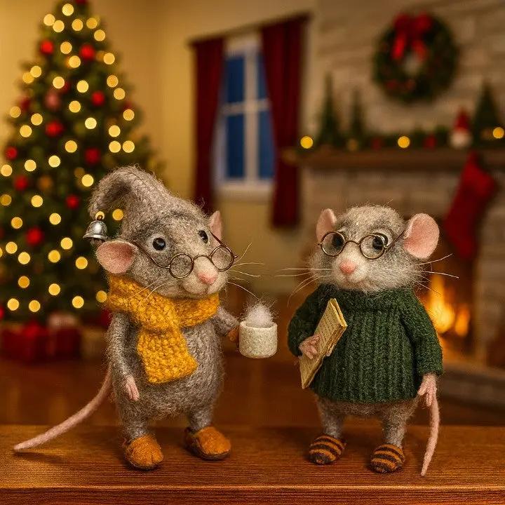 SNUGMICE – Handmade Felt Mouse Ornaments for Cozy Home Decor