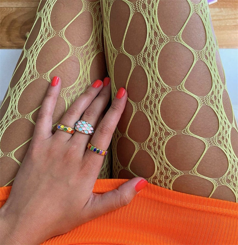 Colored Rainbow Gold Open Ring