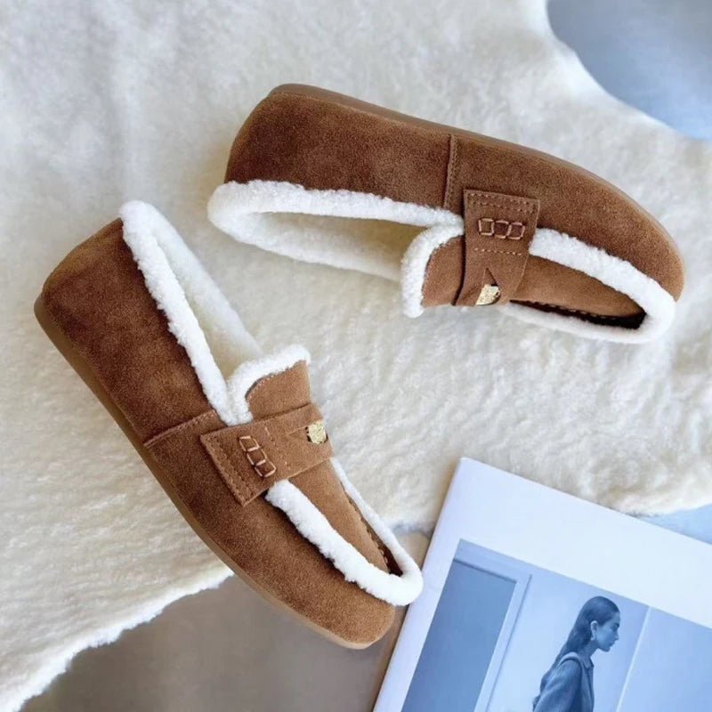 SOFTCLASS – Women’s Suede Loafers with Wool Lining and Timeless Round Toe