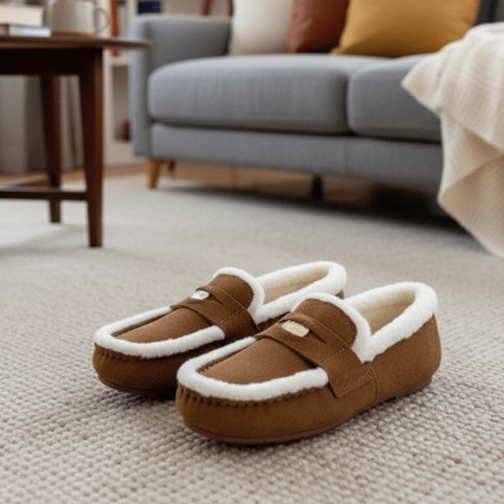 SOFTCLASS – Women’s Suede Loafers with Wool Lining and Timeless Round Toe