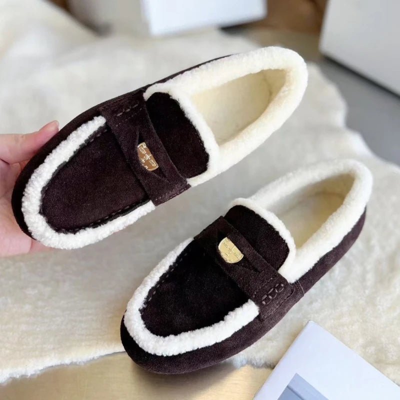 SOFTCLASS – Women’s Suede Loafers with Wool Lining and Timeless Round Toe