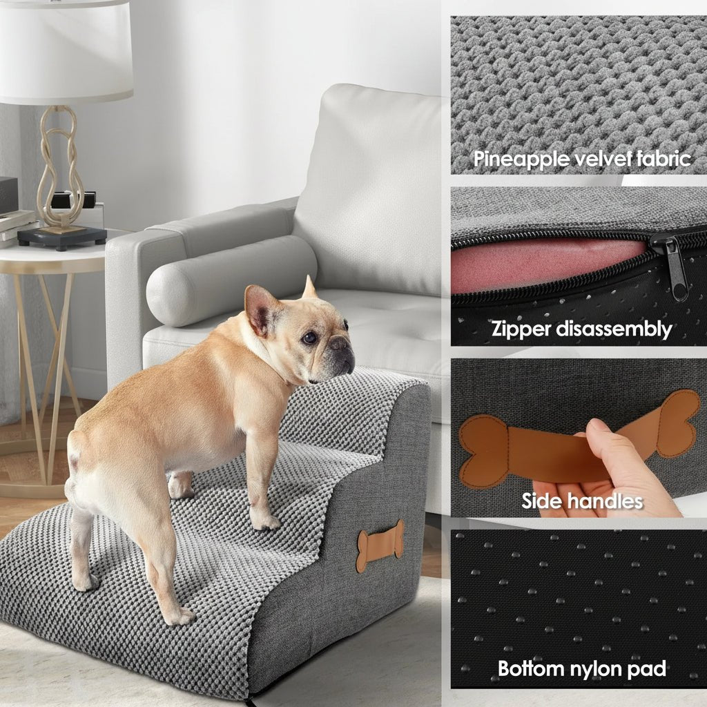 SOFTCLIMB – Soft Dog Stairs for Bed with Gentle Incline