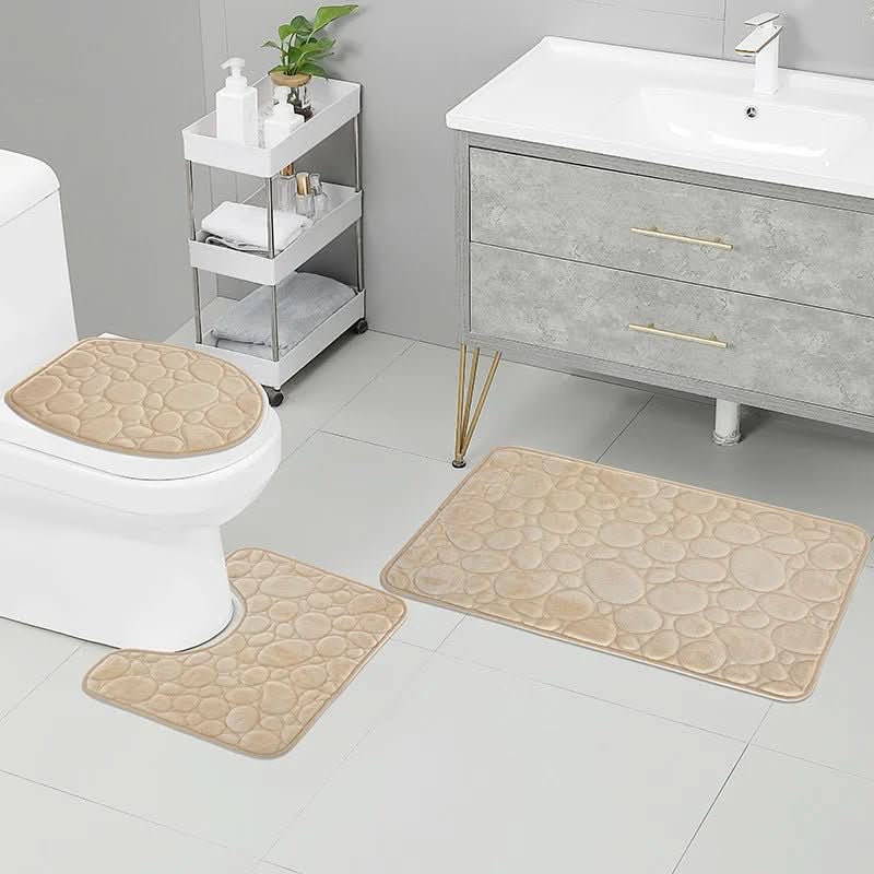 Softura – 3-Piece Non-Slip Bathroom Mat Set with Comfort & Style