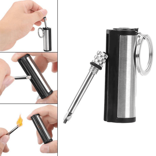 SPARKFORGE – Durable Waterproof Metal Fire Starter Keychain for Camping