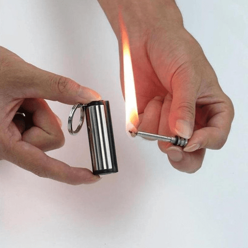 SPARKFORGE – Durable Waterproof Metal Fire Starter Keychain for Camping