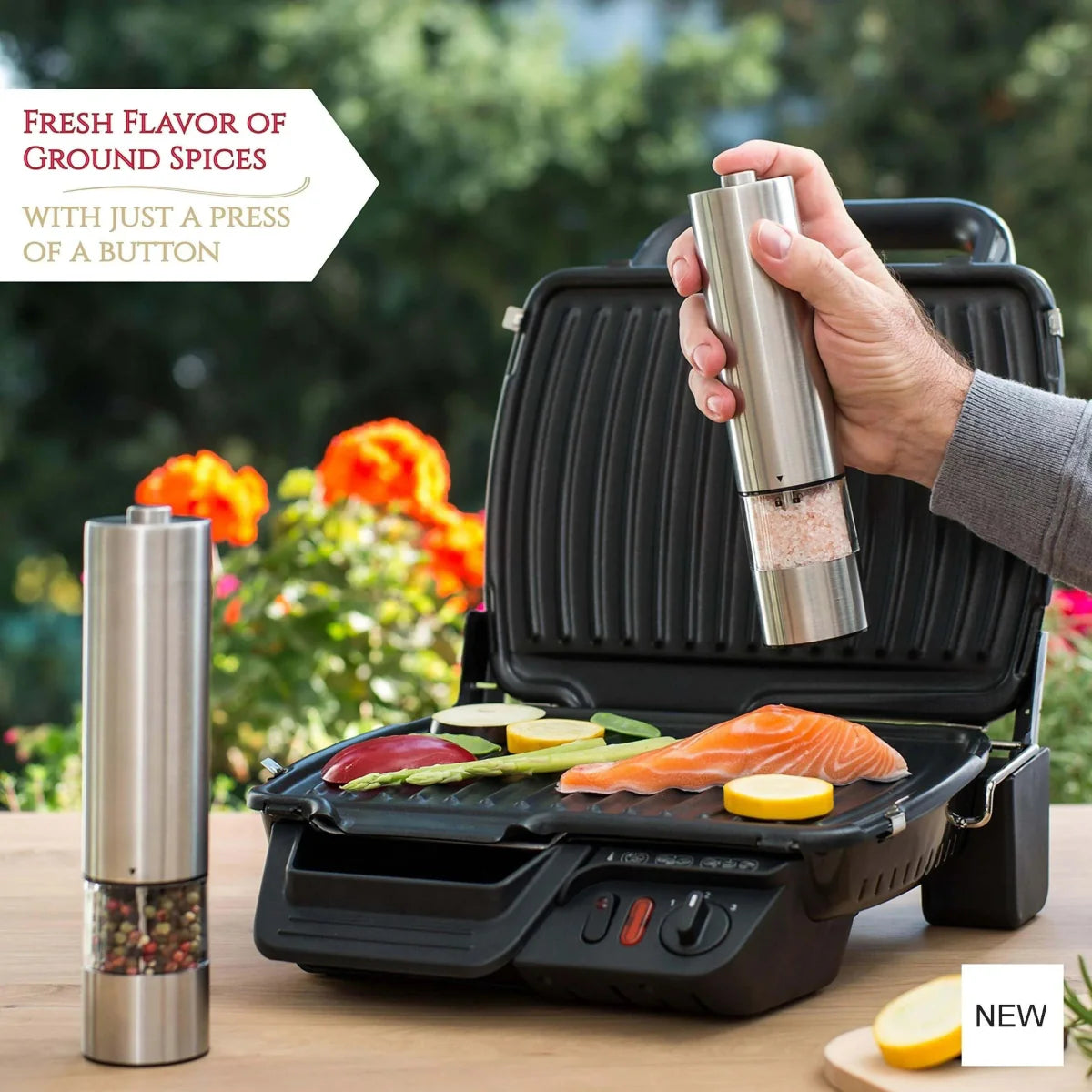 SPEEDSPICE – Electric Salt and Pepper Grinder Set with One-Handed Operation and Built-In Light
