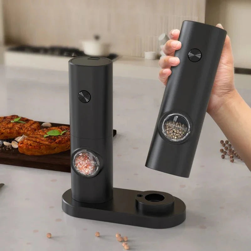 SPICEDUO – Electric Salt and Pepper Grinder Set with Adjustable Coarseness
