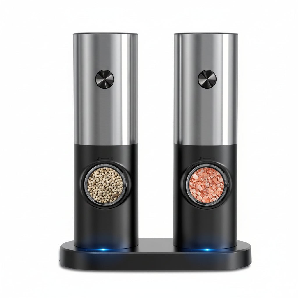 SPICEDUO – Electric Salt and Pepper Grinder Set with Adjustable Coarseness