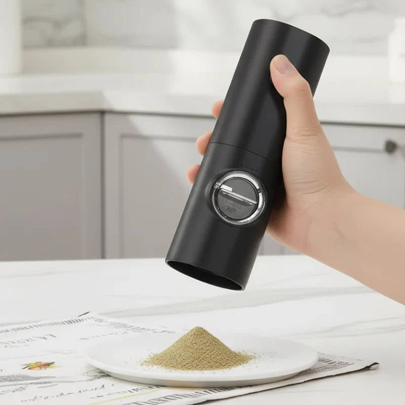 SPICETUNE – Electric Salt and Pepper Grinder Set with LED Light and Adjustable Thickness